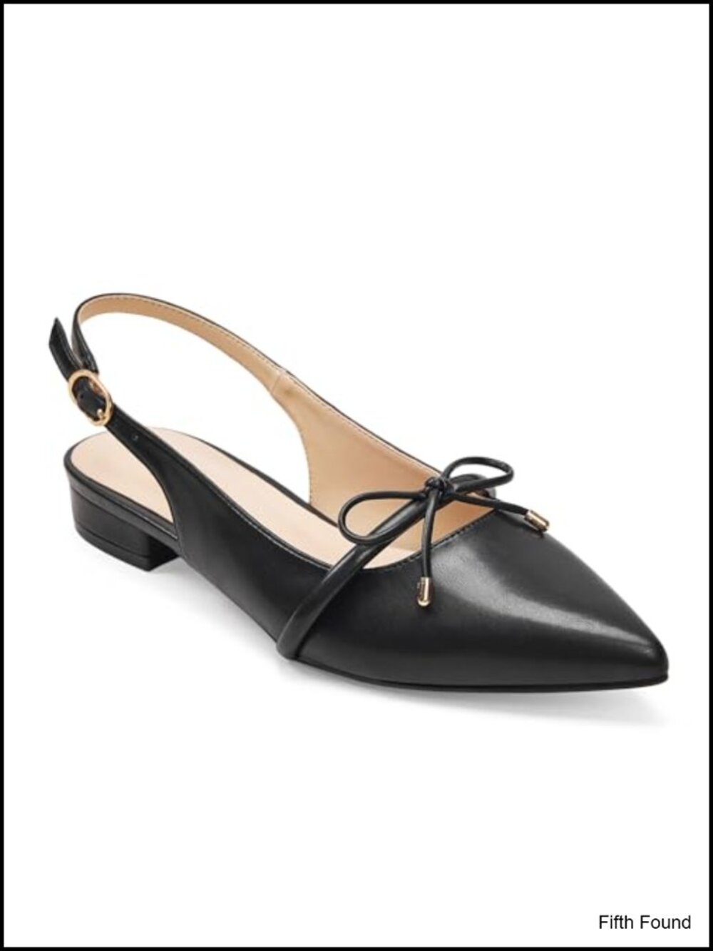Elisabet Tang Women's Slingback Flats Pointed Toe Faux Leather